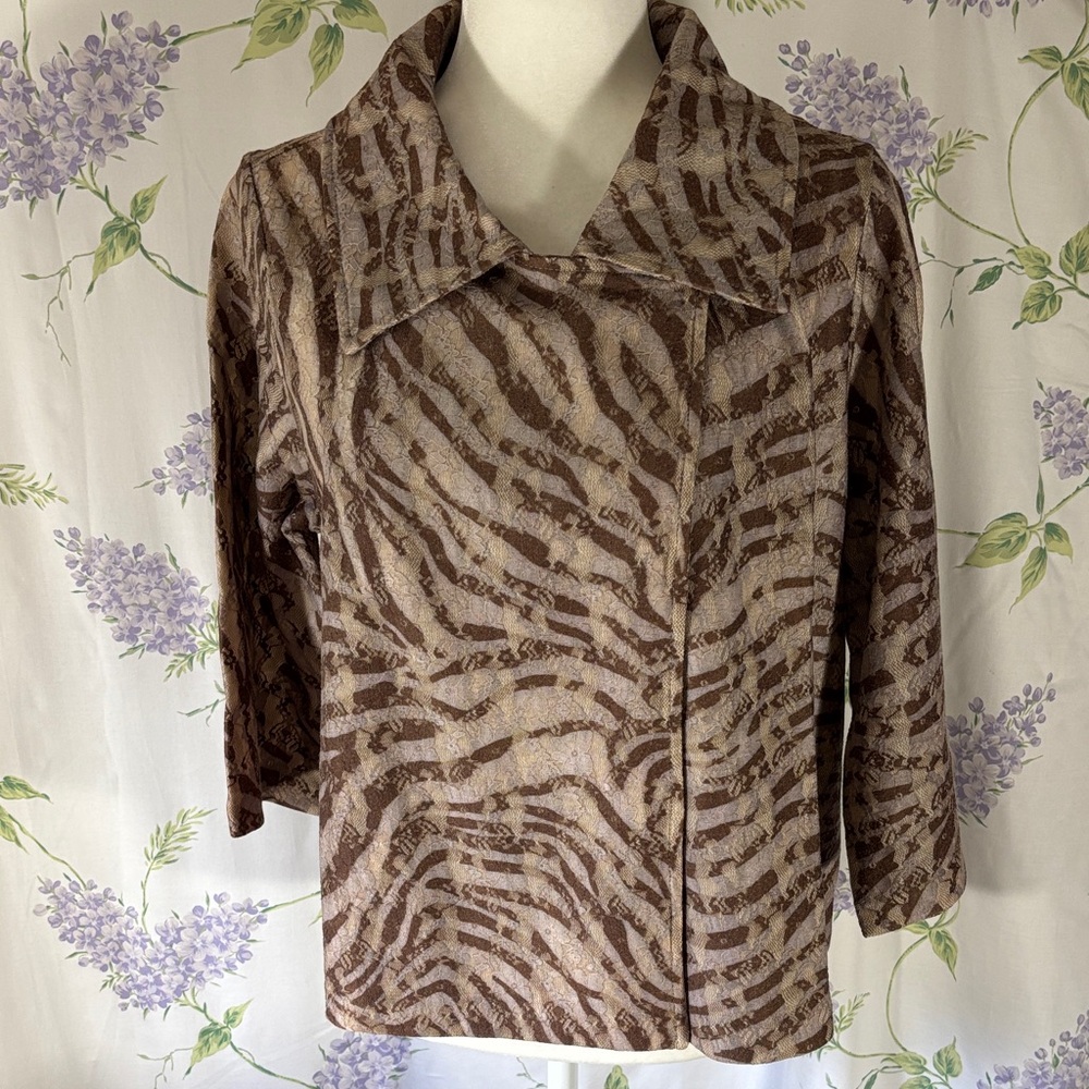 Chico's Brown Patterned Women's Blazer